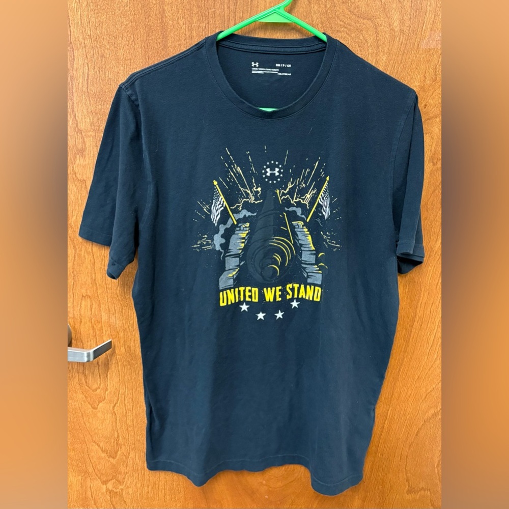 Under Armour Black Tee with Yellow & Gray 'United We Stand' Graphic
